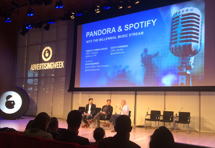 Pandora and Spotify CMO's at Advertising Week 2015