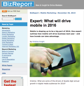 BizReport Interview with XAPPmedia Pat Higbie on Mobile in 2016