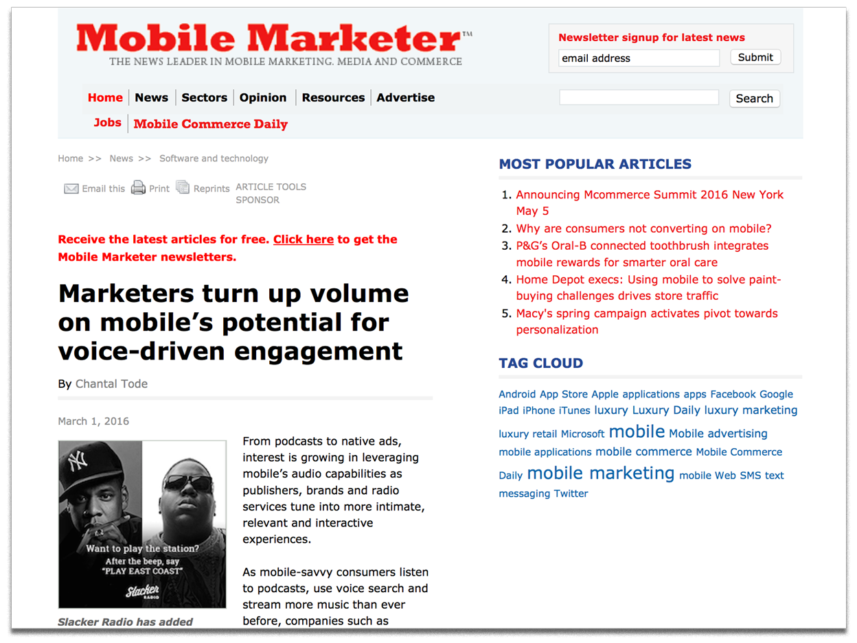 XAPPmedia featured in Mobile Marketer for Slacker Radio Partnership