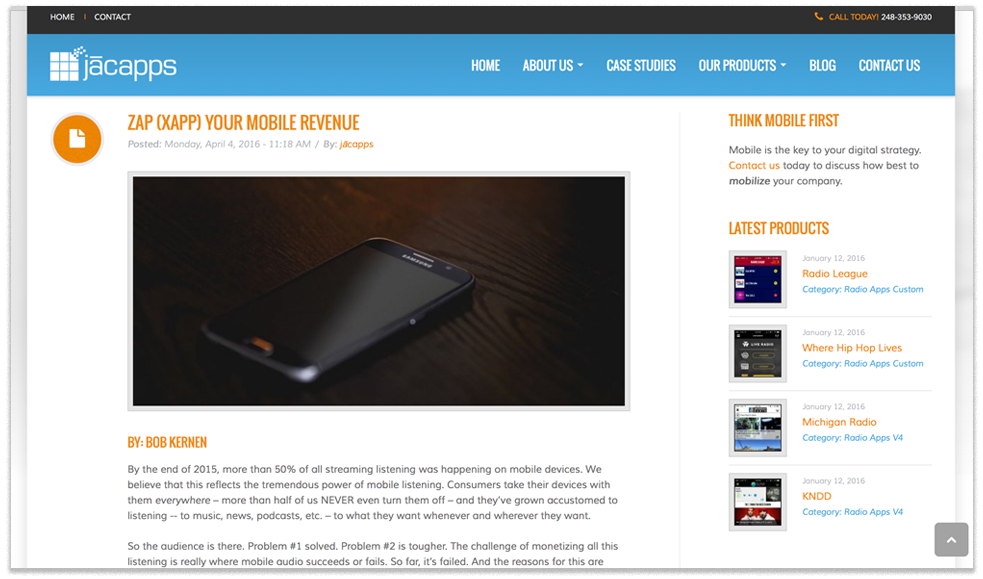 jacapps Blog features XAPPmedia Revenue Model for Broadcasters